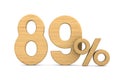 eighty nine percent on white background. Isolated 3D illustration Royalty Free Stock Photo