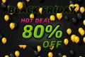 80 eighty Percent off sale discount shopping banner. party shop