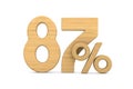 eighty seven percent on white background. Isolated 3D illustration