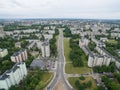 Eiguliai district aerial view with many block of flats houses in