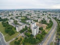 Eiguliai district aerial view with many block of flats houses in