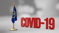 Eiir realistic 3D flag and Covid-19 illustration. Royalty Free Stock Photo