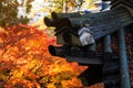 Eikando roof against autumn colors, Kyoto Royalty Free Stock Photo