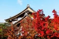 Eikando temple roof with fall colors, Kyoto Royalty Free Stock Photo