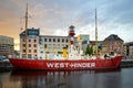 Side view of West-Hinder Lichtschip Lightvesselin Willemdok Royalty Free Stock Photo