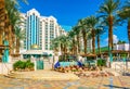 EILAT, ISRAEL, DECEMBER 30, 2018: Hotels in israeli holiday resort Eilat, Israel