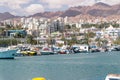 Docked yachts and boats in Eilat marina