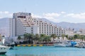 View of Isrotel King Solomon hotel from marina Royalty Free Stock Photo