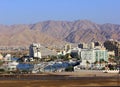 Eilat - marina and modern hotels on the Red Sea