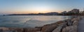 Eilat  skyline at dusk with lights  on the Red Sea Royalty Free Stock Photo