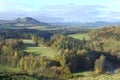 Eildon Hills from Scotts View with river Tweed Royalty Free Stock Photo