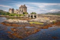 Eilean Donan Castle, at the entrance of Loch Duich, at Kyle of Lochalsh in the western Highlands of Scotland, one of the most