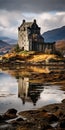 Stunning Marsh Photo Of Eilean Donan Castle In Scotland Royalty Free Stock Photo