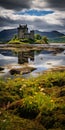 Stunning Marsh Photo Of Eilean Donan Castle In Scotland Royalty Free Stock Photo