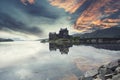 Eilean Donan Castle during a warm summer day - Dornie, Scotland Royalty Free Stock Photo