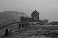 Eileen Donan Castle Black and White Royalty Free Stock Photo