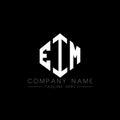 EIM letter logo design with polygon shape. EIM polygon and cube shape logo design. EIM hexagon vector logo template white and Royalty Free Stock Photo