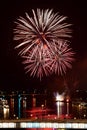 Fireworks over the city of Linz on the Danube Upper Austria; Austria Royalty Free Stock Photo