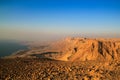 Ein Gedi Kibbuts and reserve near Dead Sea, Israel at sunrise. Royalty Free Stock Photo