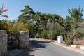 EIN HOD, ISRAEL - SEPTEMBER 21, 2021: Famous artist village of Ein Hod at the foot of the Israel Carmel Mountain, featuring a