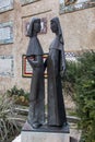 Ein Karem, ISRAEL - January 28, 2020: Figures of pregnant Mary and Elizabeth related to the visitation of Elizabeth by Mary in Ein Royalty Free Stock Photo