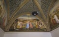 Ein Karem, Jerusalem, Israel, January 29, 2020: Fresco depicting the meeting of Mary with Elizabeth at the Sanctuary of the