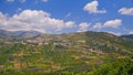 Landscape of Ein Qiniyye and Mount Hermon the north of Israel