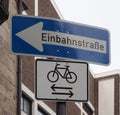 Einbahnstrasse (One way) traffic sign in German Royalty Free Stock Photo