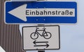 Einbahnstrasse (One way) traffic sign in German Royalty Free Stock Photo