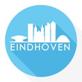 Eindhoven Netherlands Flat Icon Skyline Silhouette Design City Vector Art Round Logo.