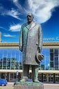 Anton Frederik Philips bronze sculpture in front of central Centraal railway station