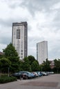 View of two skyscrapers in Eindhoven