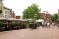 EINDHOVEN, NETHERLANDS - JUNE 5, 2018: people in restaurants at Markt square, Eindhoven, Netherlands Royalty Free Stock Photo