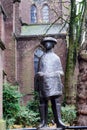 Eindhoven, Netherlands, November 2019. Statue of a little drummer near the Catholic Church of St. Catherine.