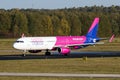 Airbus A321 airplane Wizz Air Royalty Free Stock Photo