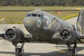 Eindhoven Netherlands sept. 20. 2019: A C-47 preparing to drop paratroopers at the Market Garden memorial Royalty Free Stock Photo