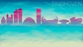 Eindhoven Netherlands Skyline City Vector Silhouette. Broken Glass Abstract Geometric Dynamic Textured. Banner Background. Colorfu