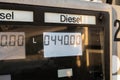 Display on a diesel fuel dispenser