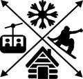 Snowboarding Icons hipster cross