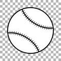 Black and white baseball with trasparent background vector