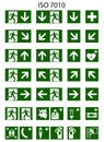 Emergency sign set iso 7010 green vector