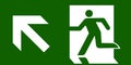 Emergency exit sign symbol vector green white Royalty Free Stock Photo