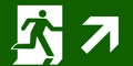 Emergency exit sign symbol vector green white Royalty Free Stock Photo