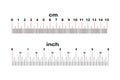 Ruler 15 centimeters and ruler 6 inches