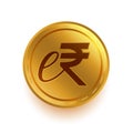 eINR e-rupi or erupee virtual golden coin for digital payment Royalty Free Stock Photo