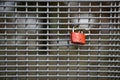 Lonely love lock on a bench in Munich city center, Germany