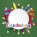 Einschulung Green Chalkboard Royalty Free Stock Photo