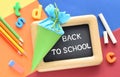 Back to school background with supply Royalty Free Stock Photo