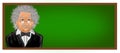 Einstein cartoon green board background Royalty Free Stock Photo