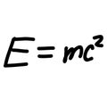 Einstein Energy Formula Scribble Sketch Royalty Free Stock Photo